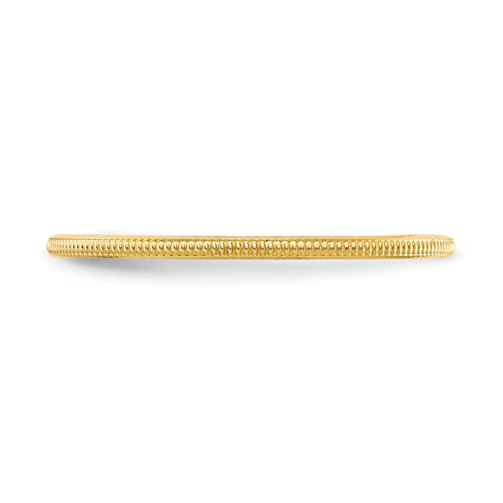 14K Yellow Gold 1.2mm Milgrain Stackable Band Size 6 (STK19-120Y-6)