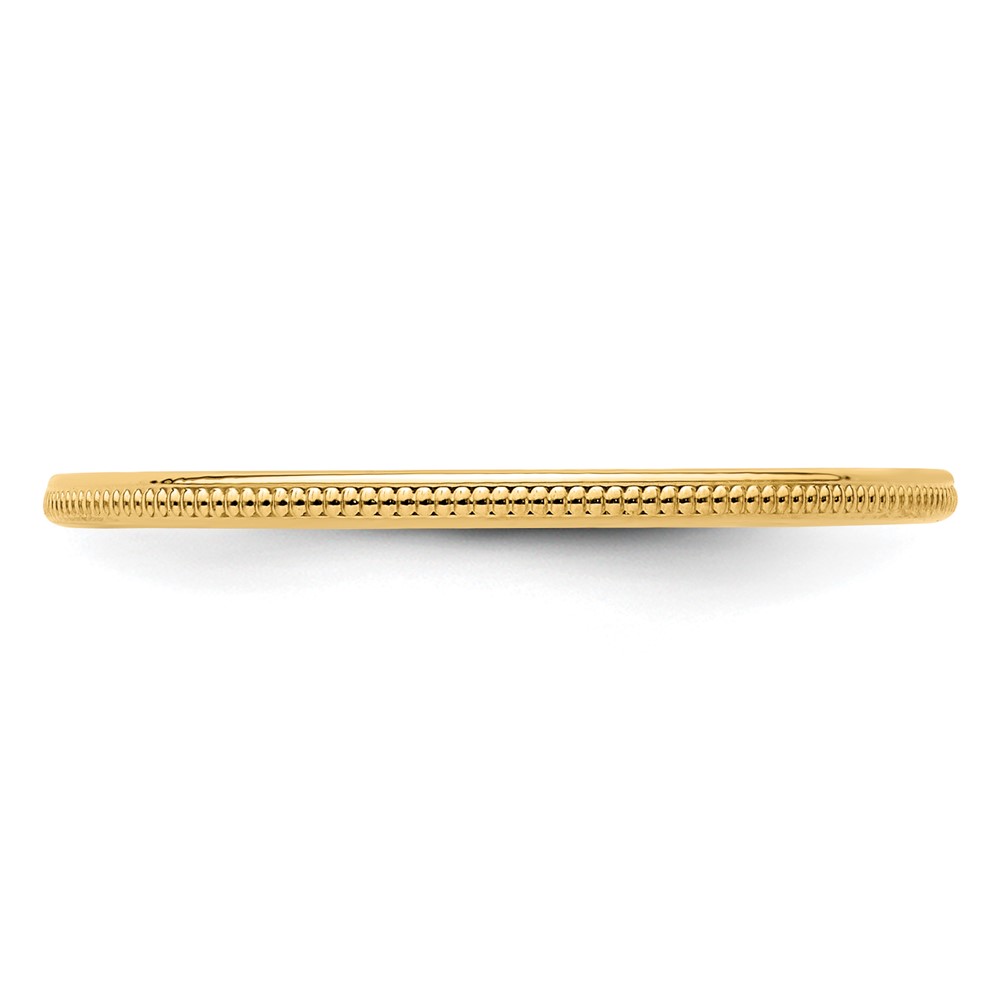 14K Yellow Gold 1.2mm Milgrain Stackable Band Size 6 (STK19-120Y-6)