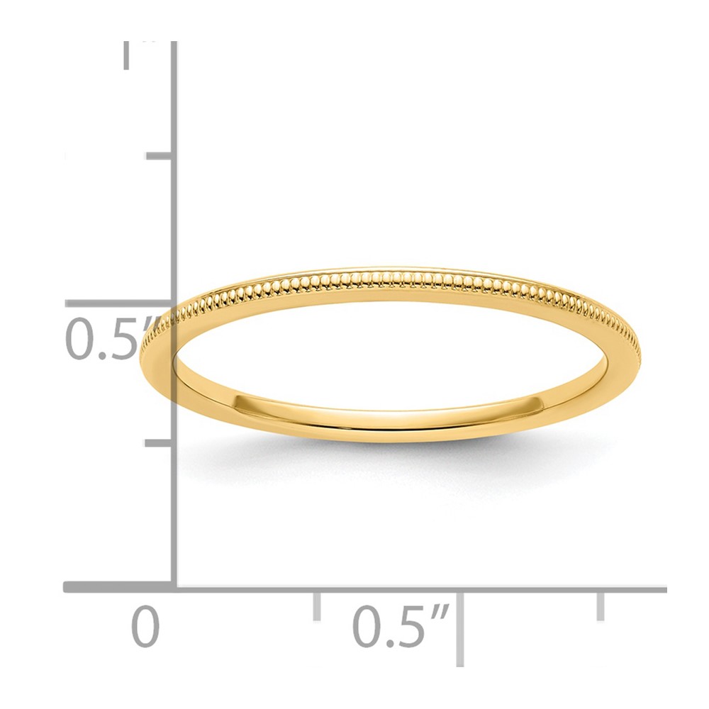 14K Yellow Gold 1.2mm Milgrain Stackable Band Size 6 (STK19-120Y-6)