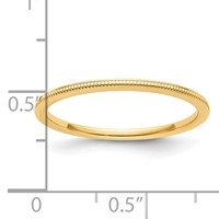 14K Yellow Gold 1.2mm Milgrain Stackable Band view 5