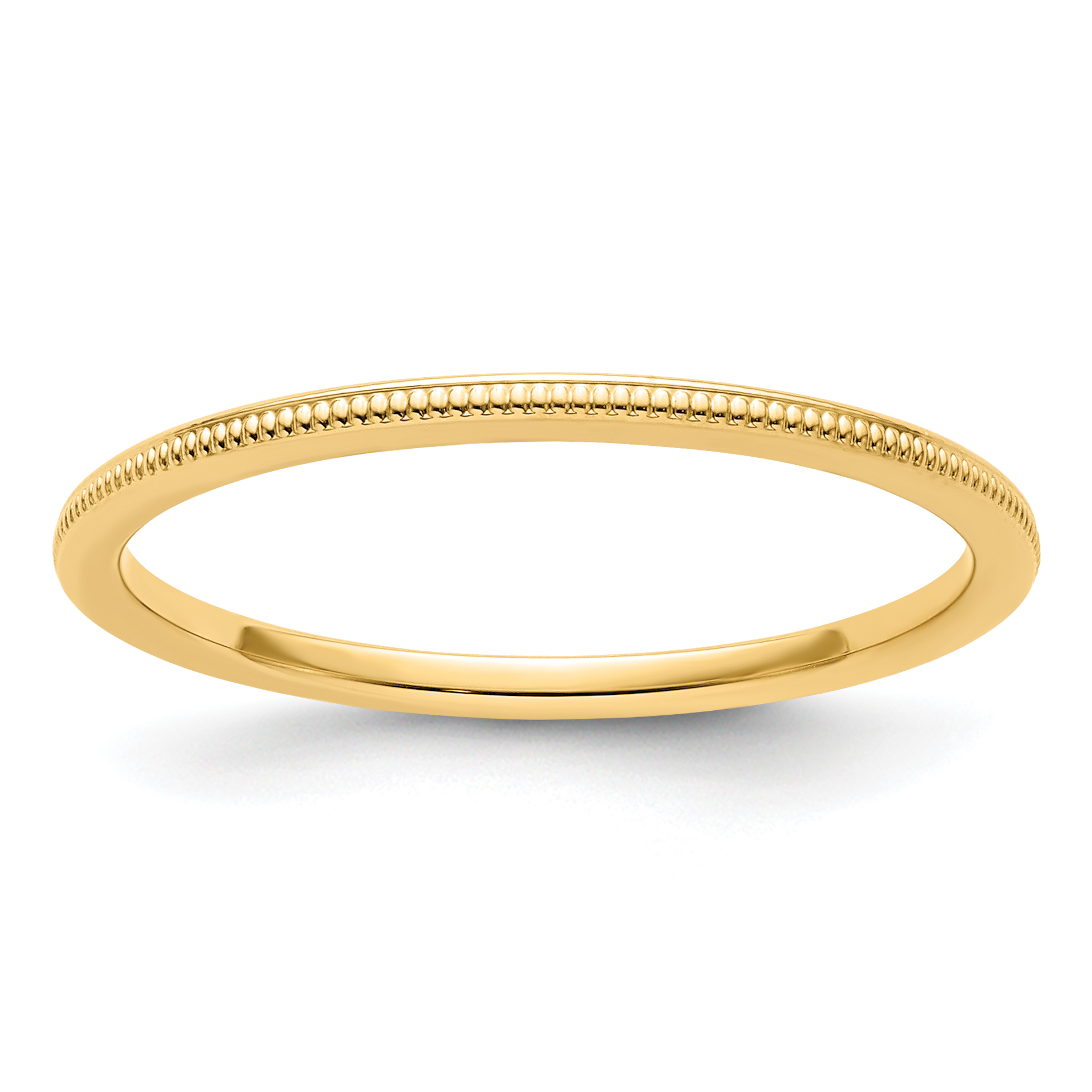 14K Yellow Gold 1.2mm Milgrain Stackable Band Size 6 (STK19-120Y-6)