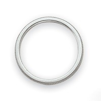 10K White Gold 1.5mm Milgrain Stackable Band view 2