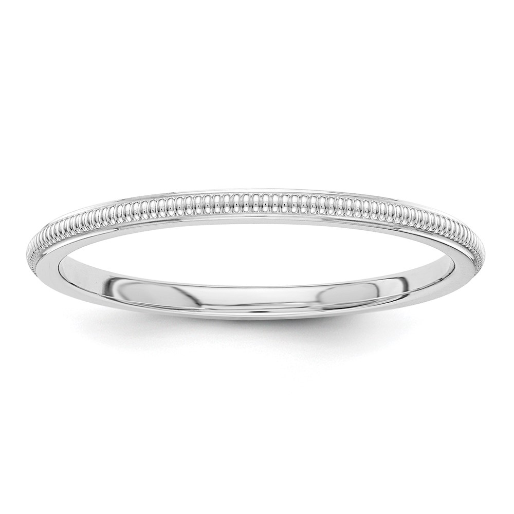 14k White Gold 1.5mm Milgrain Stackable Band Size 5.5 (STK2-5.5)