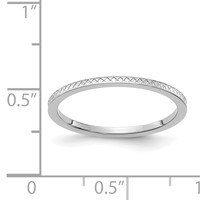 14K White Gold 1.2mm Criss-Cross Pattern Stackable Band view 5