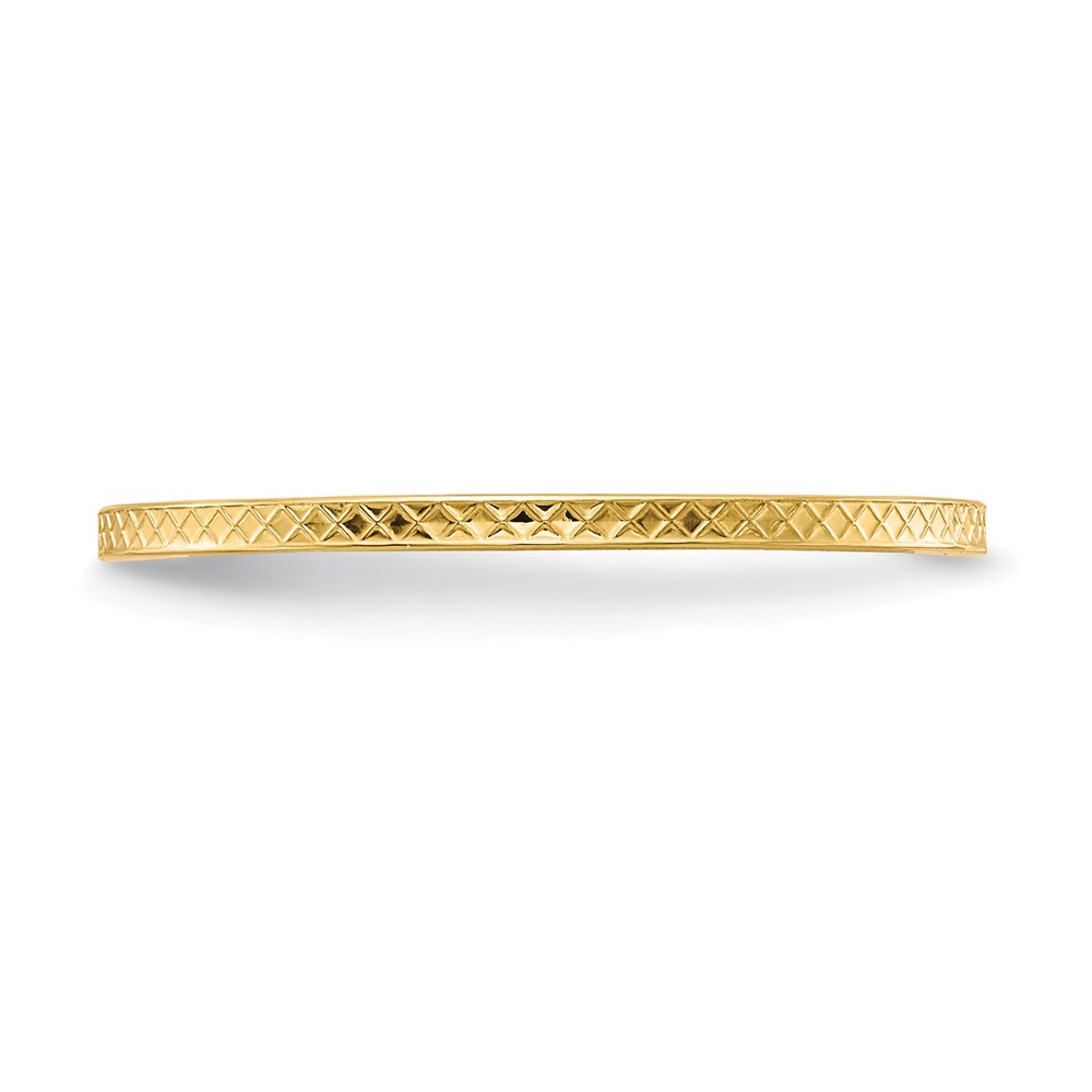 14K Yellow Gold 1.2mm Criss-Cross Pattern Stackable Band Size 8 (STK20-120Y-8)