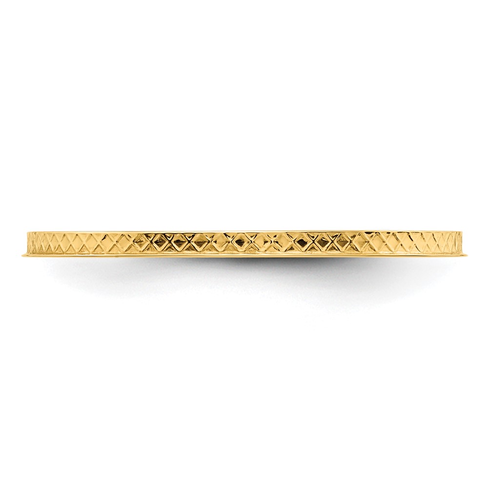 14K Yellow Gold 1.2mm Criss-Cross Pattern Stackable Band Size 8 (STK20-120Y-8)