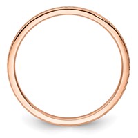 14K Rose Gold 1.2mm Twisted Wire Pattern Stackable Band - Size 5 view 2