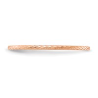 14K Rose Gold 1.2mm Twisted Wire Pattern Stackable Band - Size 5 view 3