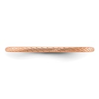 14K Rose Gold 1.2mm Twisted Wire Pattern Stackable Band - Size 5 view 4