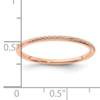 14K Rose Gold 1.2mm Twisted Wire Pattern Stackable Band - Size 5 view 5
