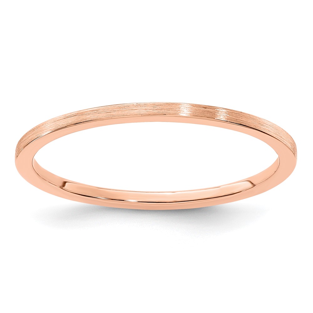 14K Rose Gold 1.2mm Flat Satin Stackable Band Size 5.5 (STK23-120R-5.5)