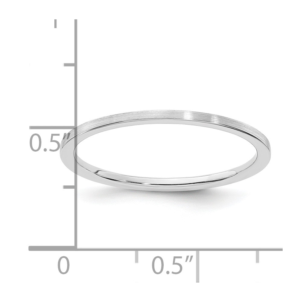 14K White Gold 1.2mm Flat Satin Stackable Band Size 4 (STK23-120W-4)