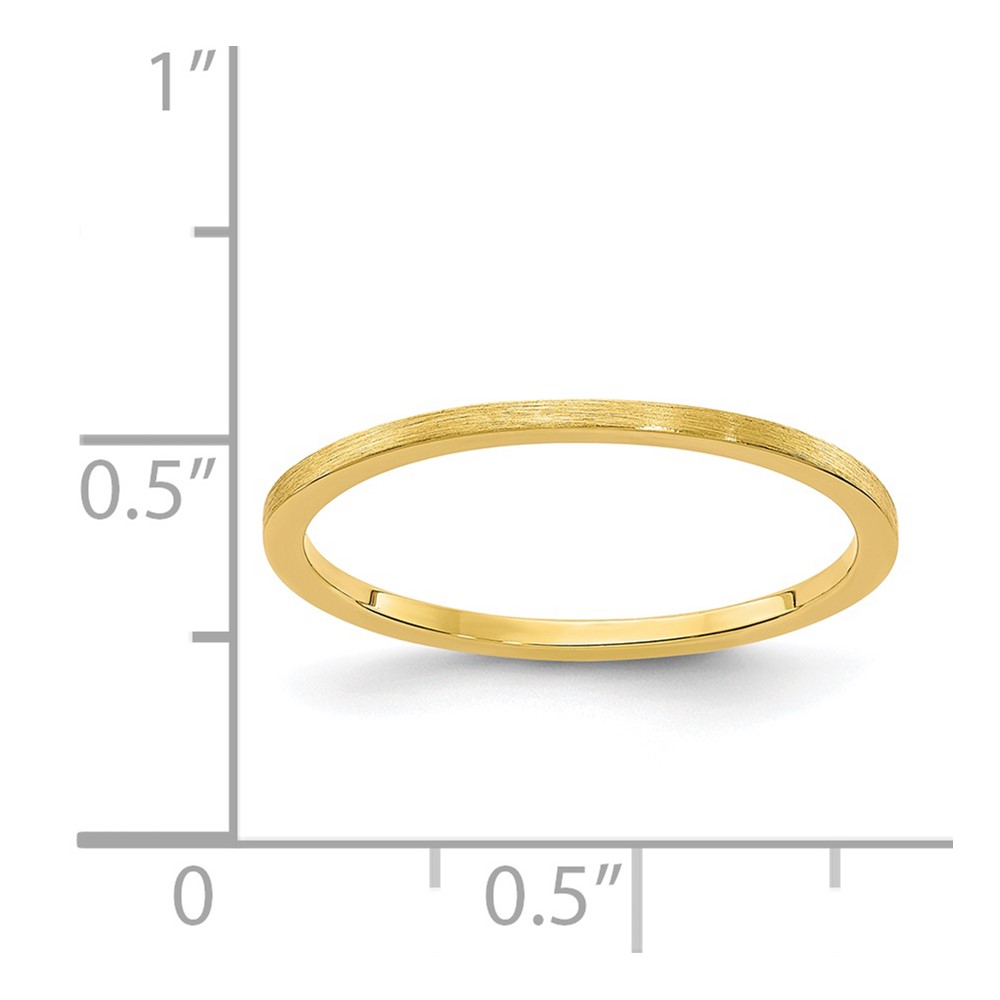 14K Yellow Gold 1.2mm Flat Satin Stackable Band Size 9.5 (STK23-120Y-9.5)