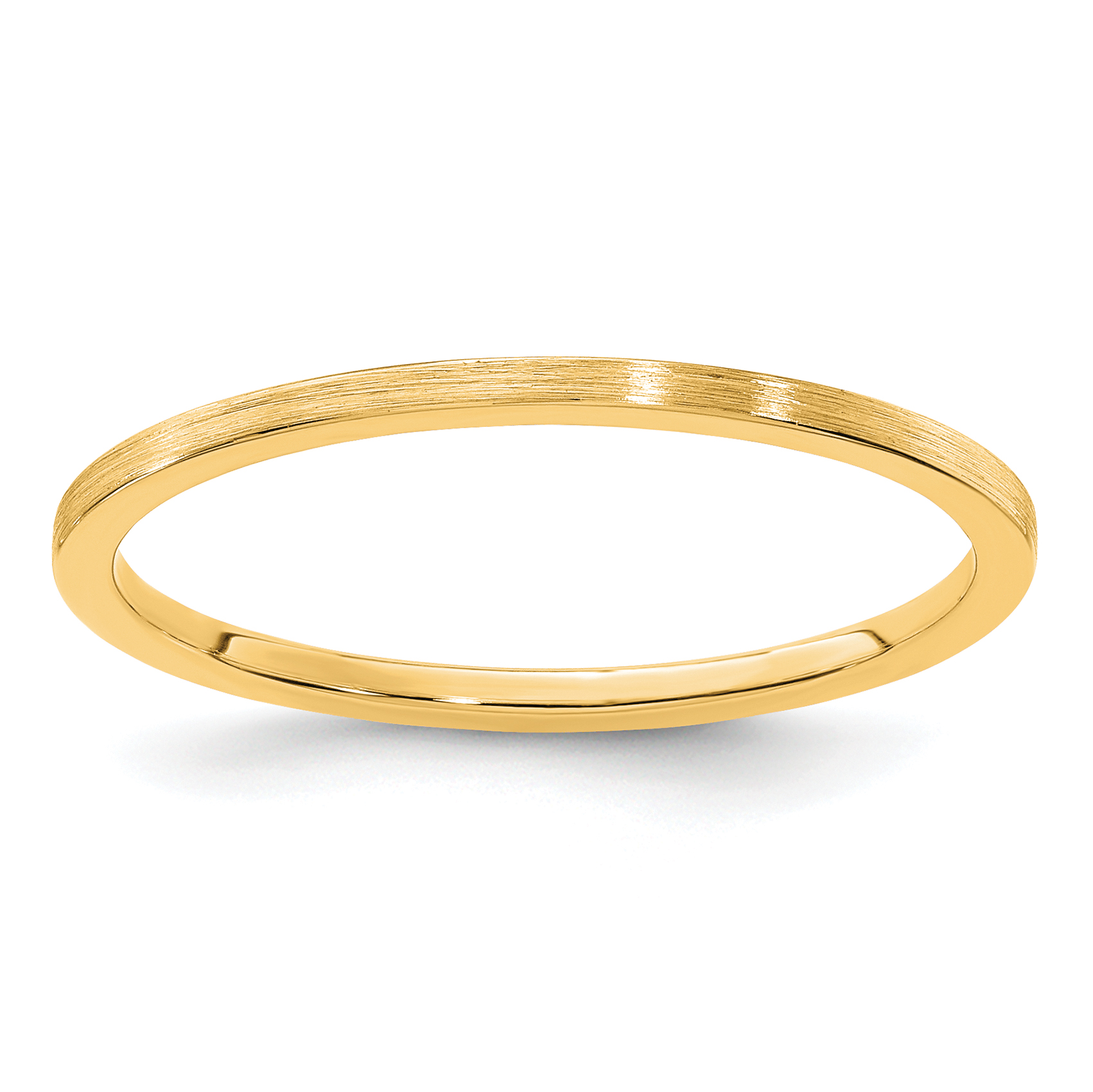 14K Yellow Gold 1.2mm Flat Satin Stackable Band Size 9 (STK23-120Y-9)