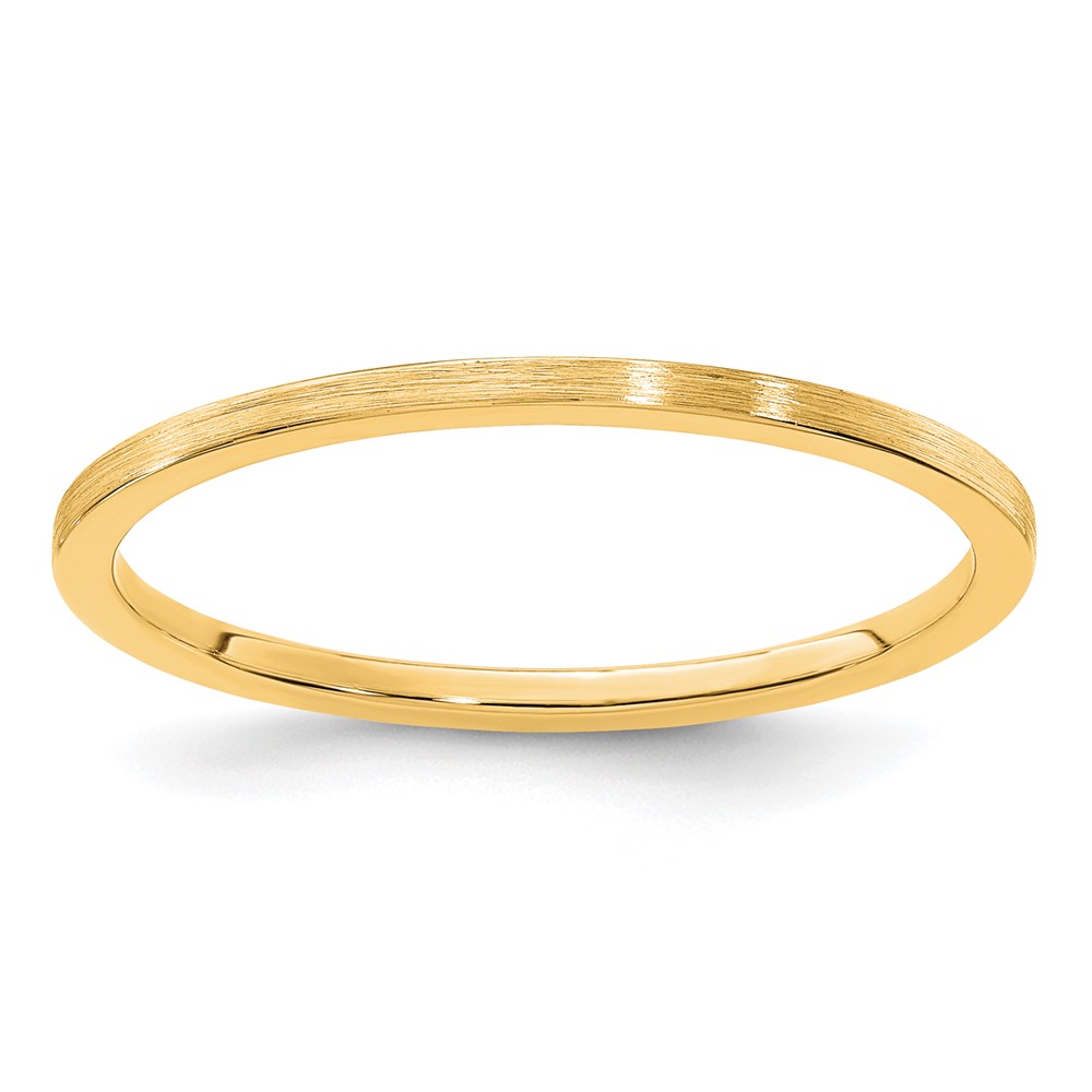 14K Yellow Gold 1.2mm Flat Satin Stackable Band Size 9 (STK23-120Y-9)