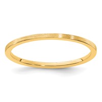 14K Yellow Gold 1.2mm Flat Satin Stackable Band view 1