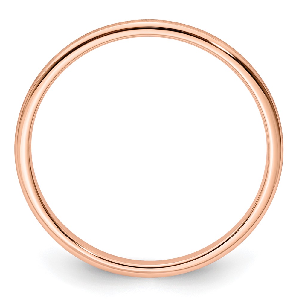 14K Rose Gold 1.2mm Half Round Satin Stackable Band Size 9 (STK24-120R-9)