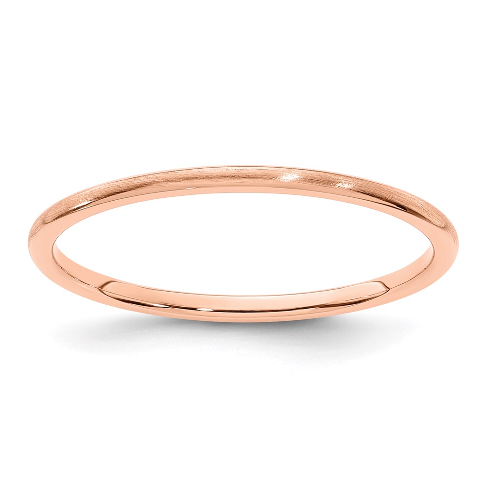 14K Rose Gold 1.2mm Half Round Satin Stackable Band Size 6.5 (STK24-120R-6.5)
