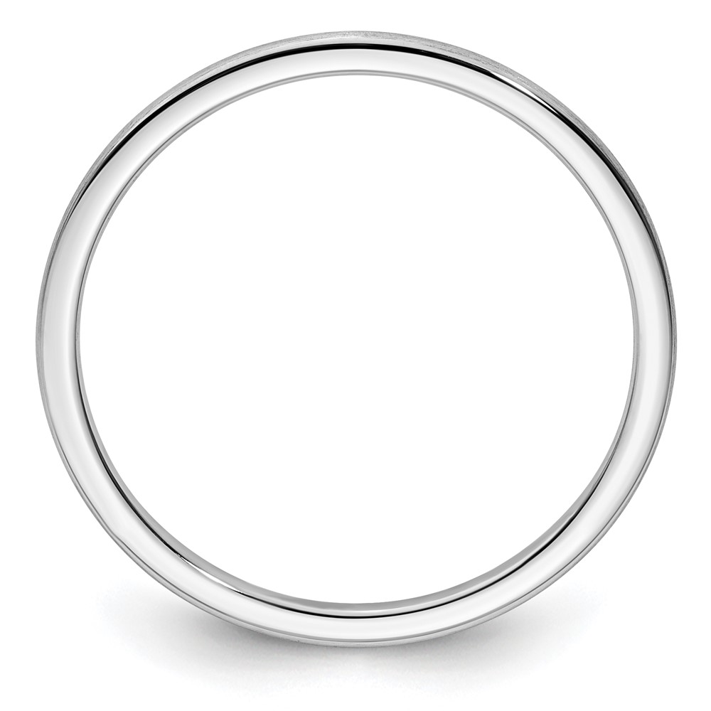 14K White Gold 1.2mm Half Round Satin Stackable Band Size 4 (STK24-120W-4)