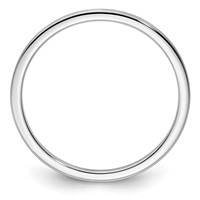 14K White Gold 1.2mm Half Round Satin Stackable Band - Size 4 view 2