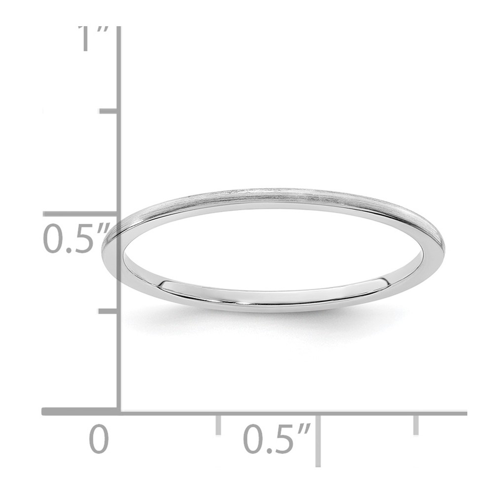 14K White Gold 1.2mm Half Round Satin Stackable Band Size 4 (STK24-120W-4)