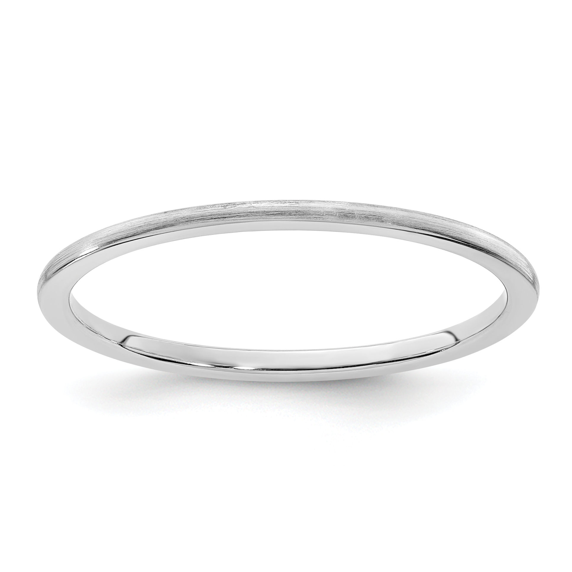14K White Gold 1.2mm Half Round Satin Stackable Band Size 4 (STK24-120W-4)