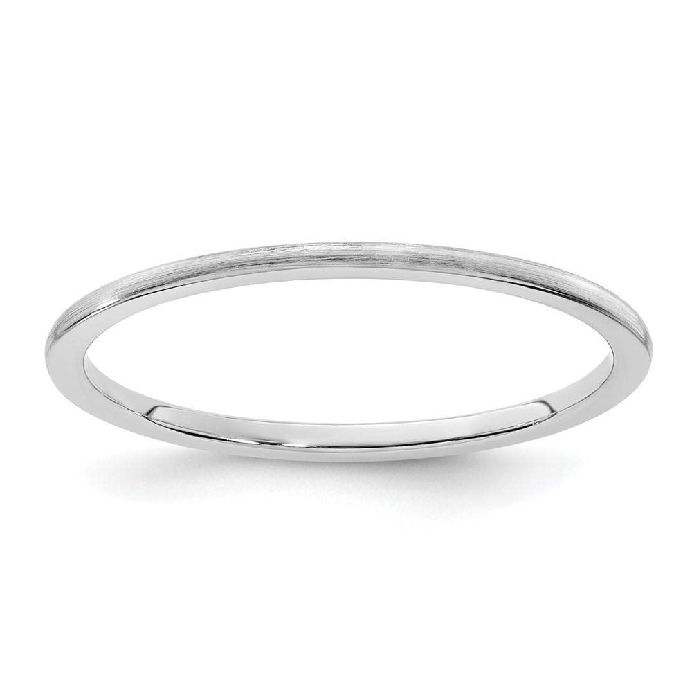 14K White Gold 1.2mm Half Round Satin Stackable Band Size 4 (STK24-120W-4)