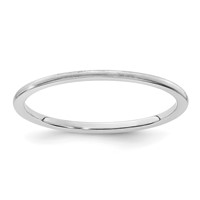 14K White Gold 1.2mm Half Round Satin Stackable Band - Size 4 view 1