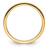 14K Yellow Gold 1.2mm Half Round Satin Stackable Band view 2