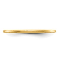 14K Yellow Gold 1.2mm Half Round Satin Stackable Band view 4