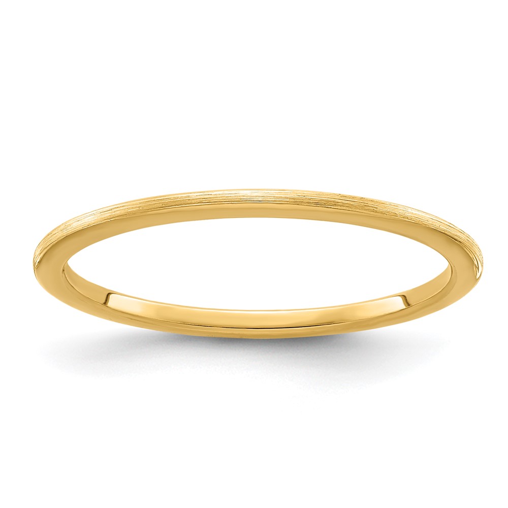 14K Yellow Gold 1.2mm Half Round Satin Stackable Band Size 7.5 (STK24-120Y-7.5)