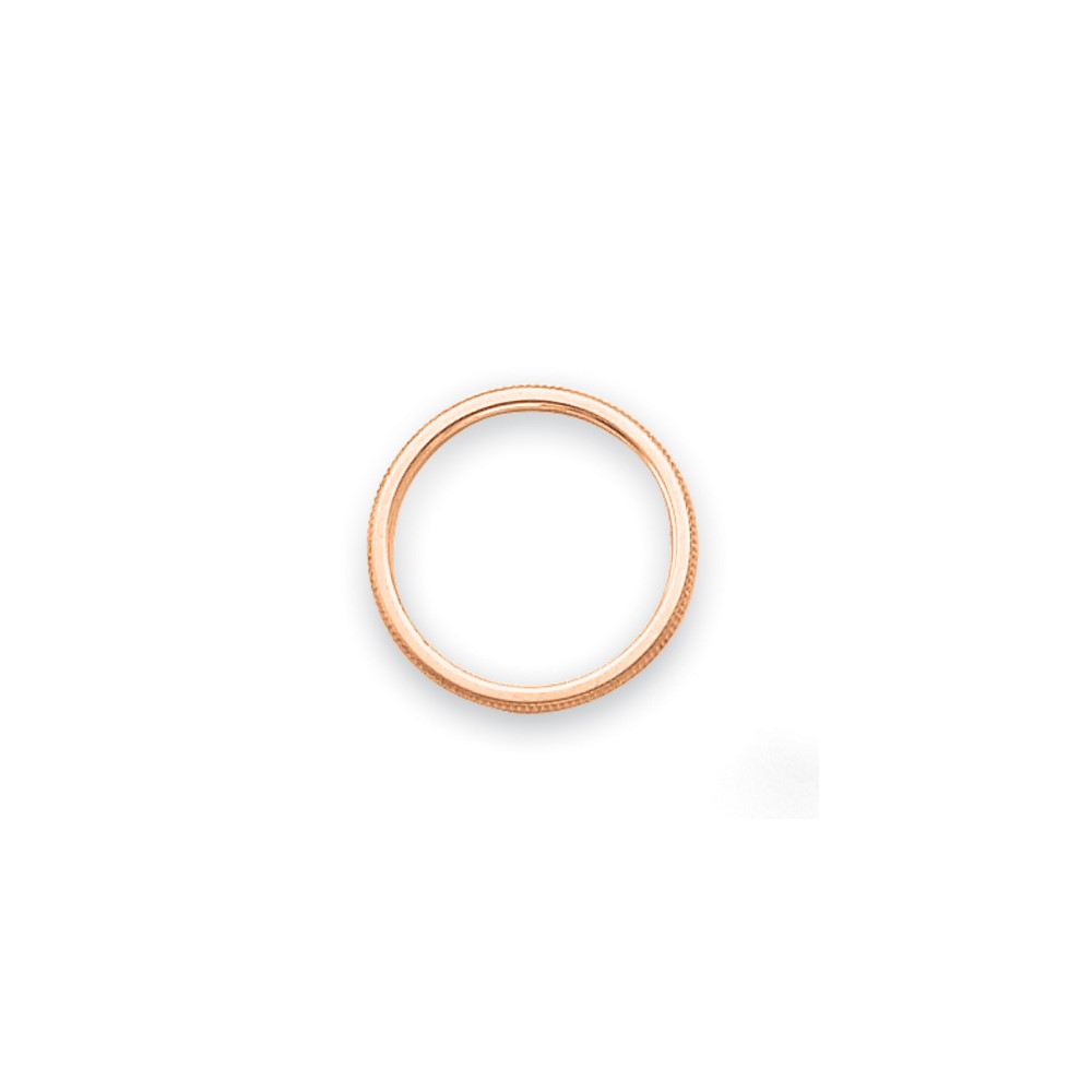 14k Rose Gold 1.5mm Milgrain Stackable Band Size 8 (STK3-8)