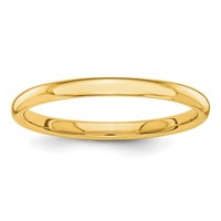 14K Yellow Gold Polished 2mm Stackable Band view 1