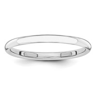 14K White Gold Polished 2mm Stackable Band - Size 5 view 1