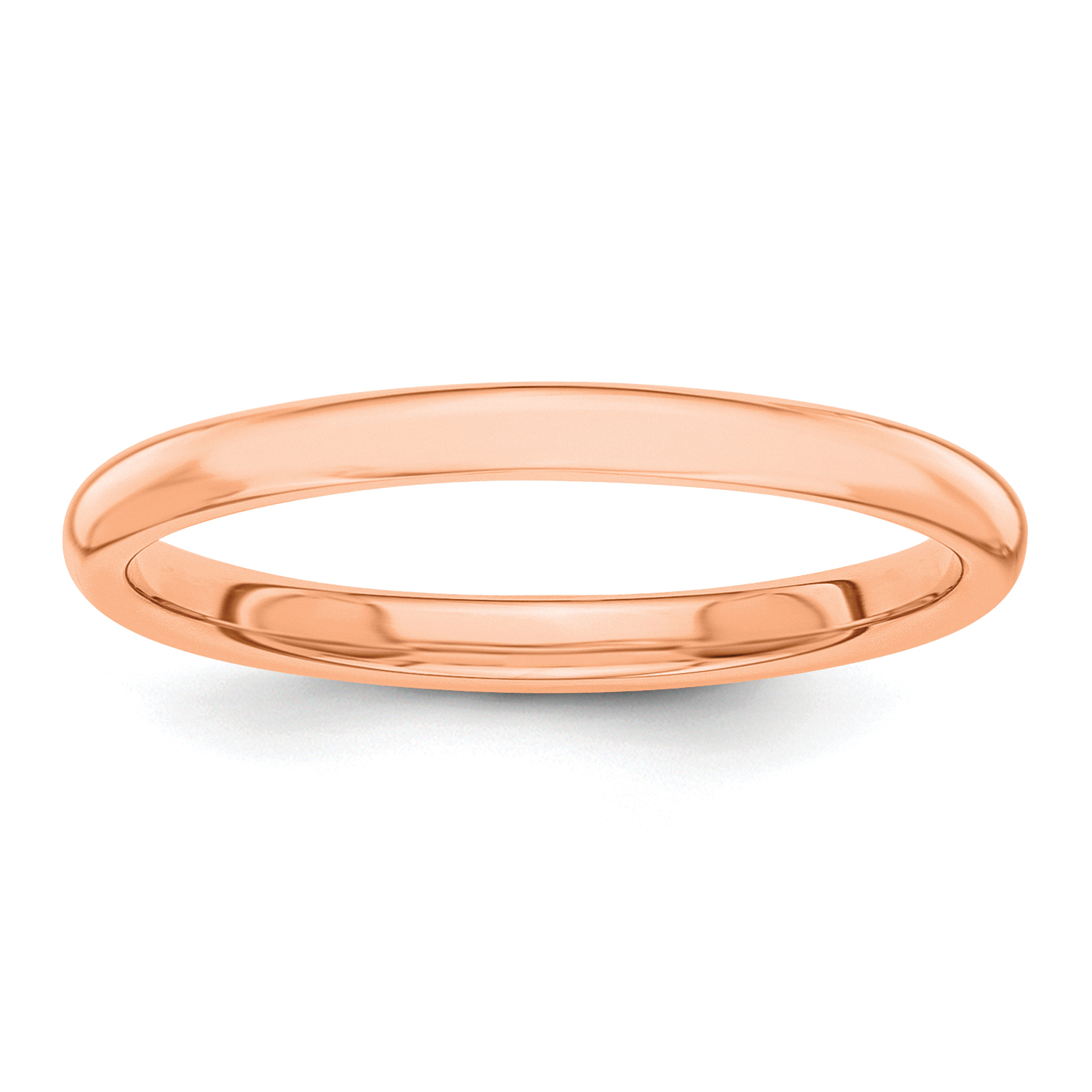 14k Rose Gold Polished 2mm Stackable Band Size 4.5 (STK6-4.5)
