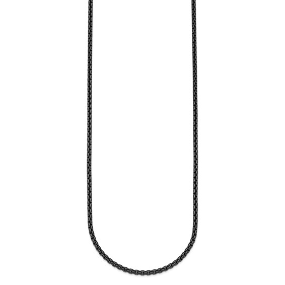 Herco Stainless Steel Black PVD-plated Round Box Chain