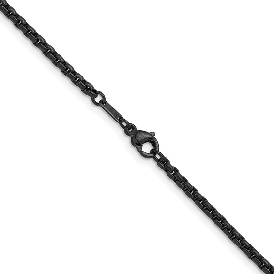 Herco Stainless Steel Black PVD-plated Round Box Chain