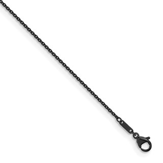 Herco Stainless Steel Black PVD-plated 1.4mm Cable 22 Inch Chain
