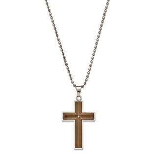 Steel Cross on 24in 2.4mm Bead Chain