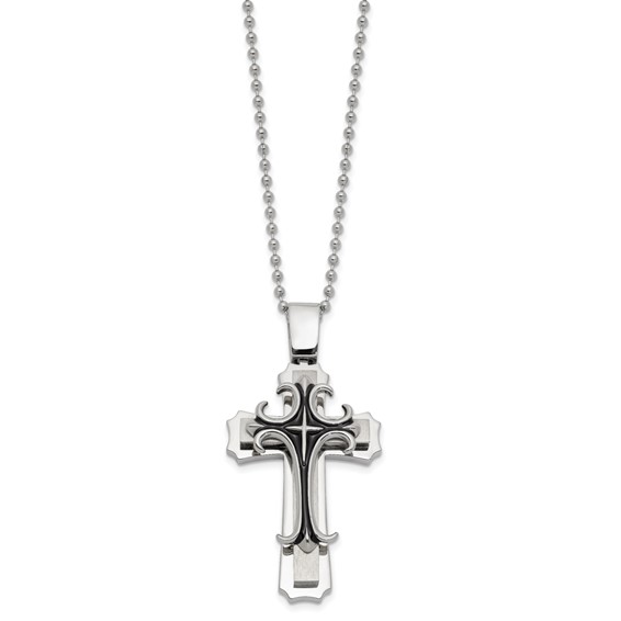 Steel Cross with 24" 2.4mm Bead Chain