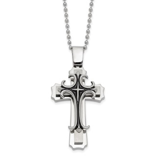 Steel Cross with 24" 2.4mm Bead Chain
