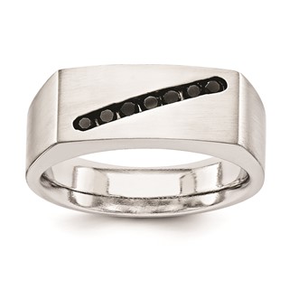 Stainless Steel .24 ctw Mens Ring