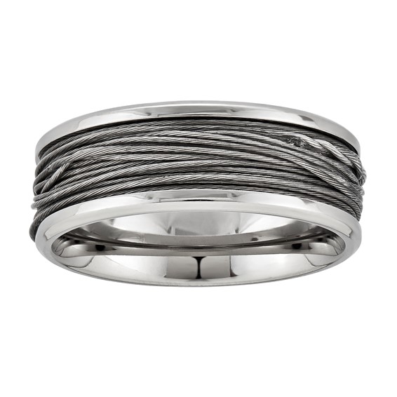 Stainless Steel 8mm Woven Pattern Band