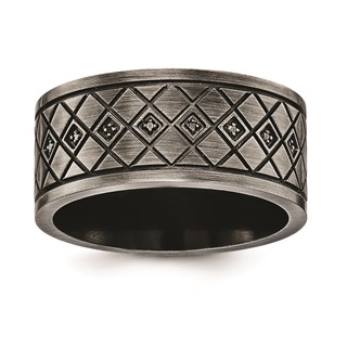 Stainless Steel .032 TCW Diamond Band