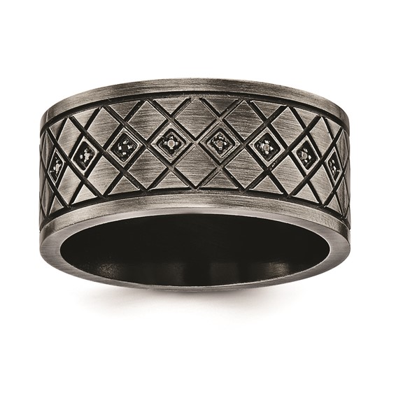 Stainless Steel .032 TCW Diamond Band