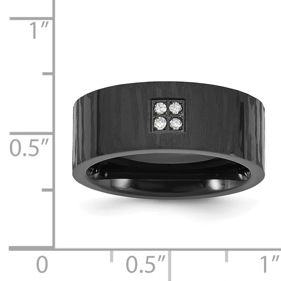 Stainless Steel and Black IP 8mm .05 Dia Ring
