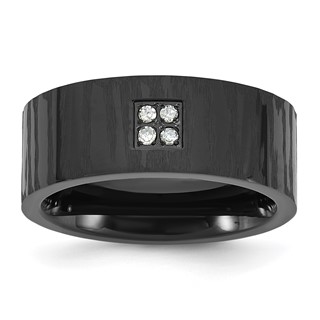 Stainless Steel and Black IP 8mm .05 Dia Ring