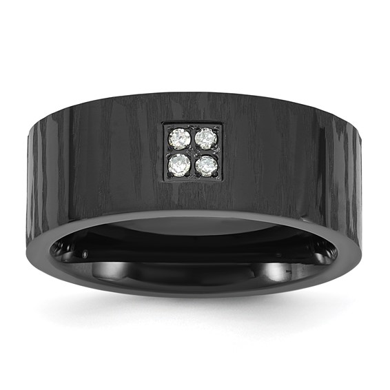 Stainless Steel and Black IP 8mm .05 Dia Ring