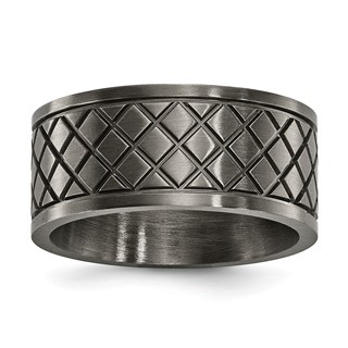 Stainless Steel 10mm Oil Finish Criss Cross Band