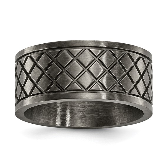 Stainless Steel 10mm Oil Finish Criss Cross Band